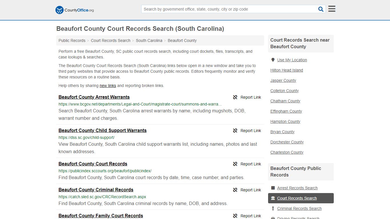 Beaufort County Court Records Search (South Carolina)